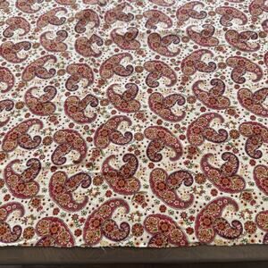 Paisley‎ Floral Fabric Unbranded Orange Red Burgandy 42" x 51" NOS